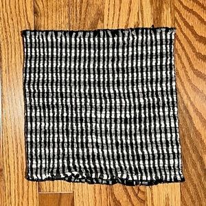 Black and white smocked crop top